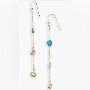 Argento Vivo 18k Plated Sterling Silver Goldtone Linear Drop Earrings NWT